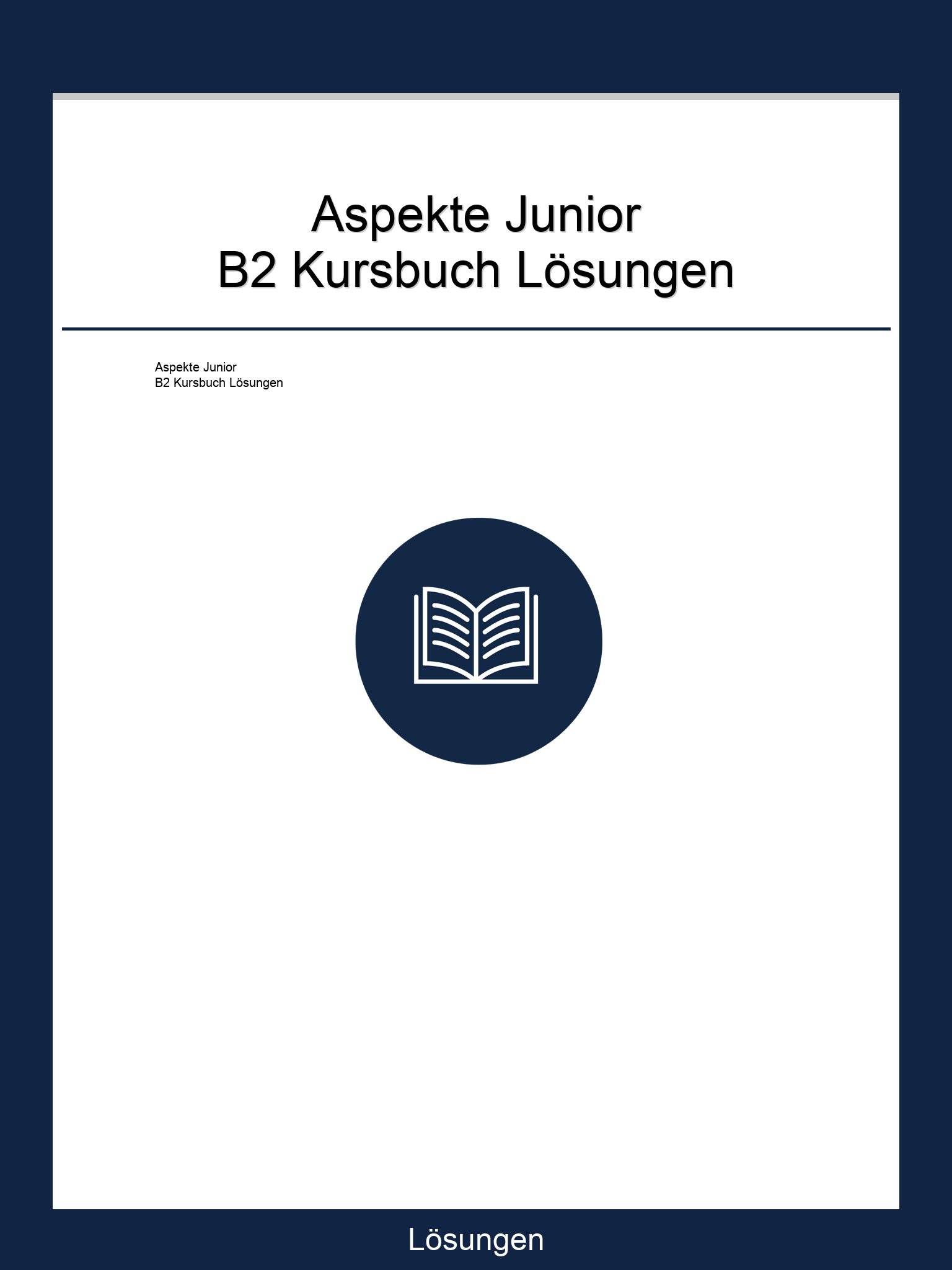 Aspekte Junior B2 Kursbuch Lösungen