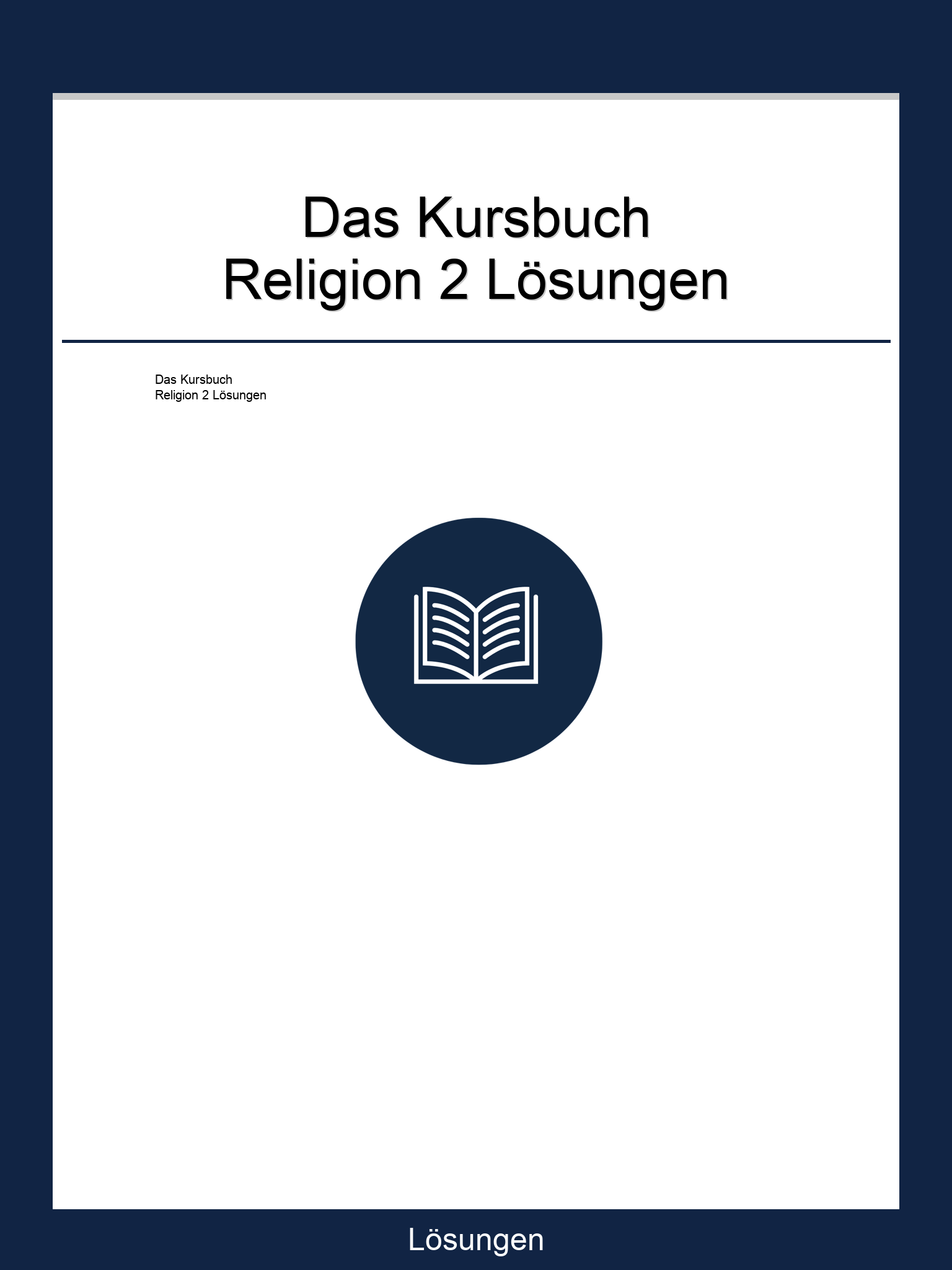 Das Kursbuch Religion 2 Lösungen PDF