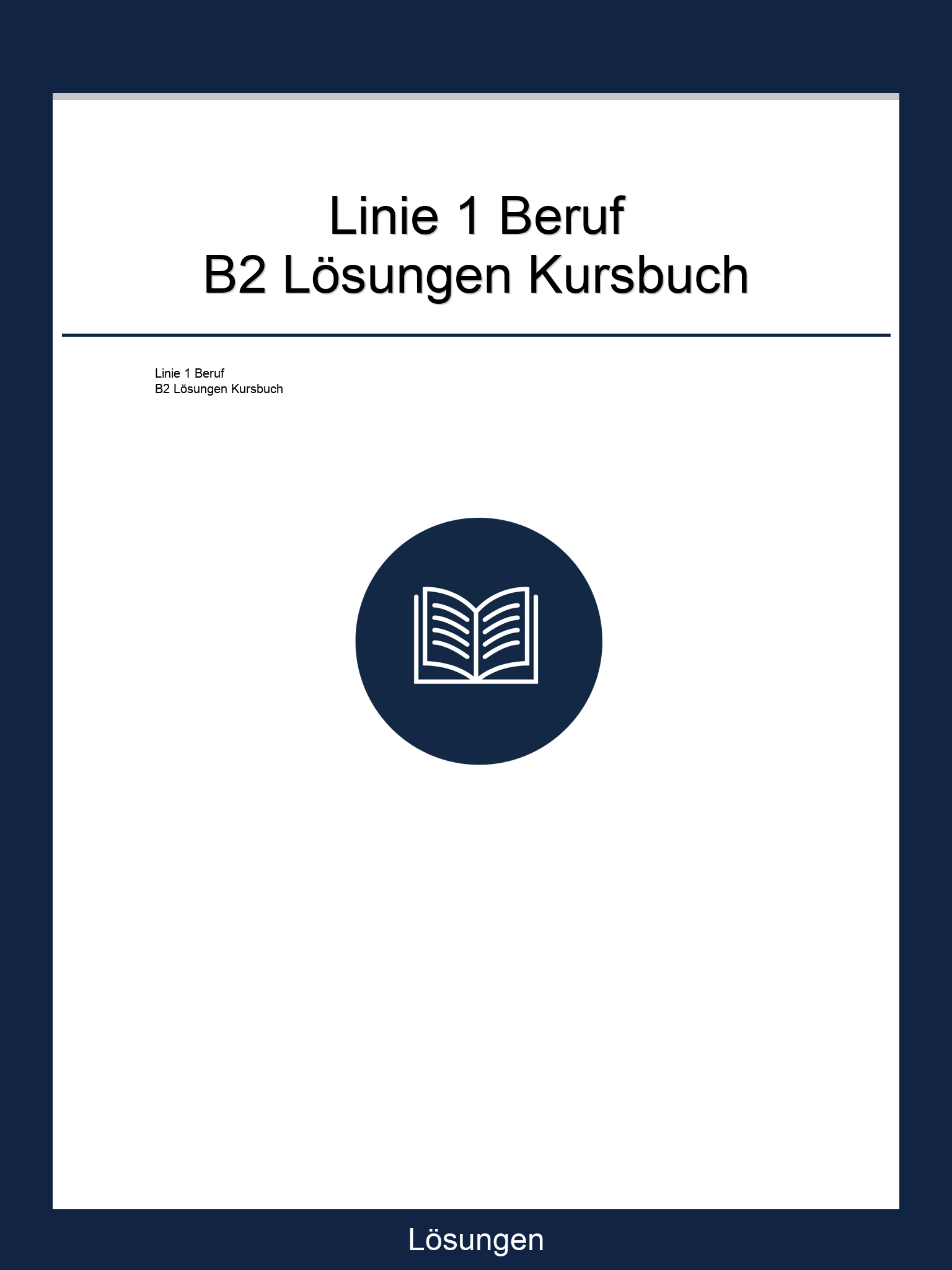Linie 1 Beruf B2 Lösungen Kursbuch