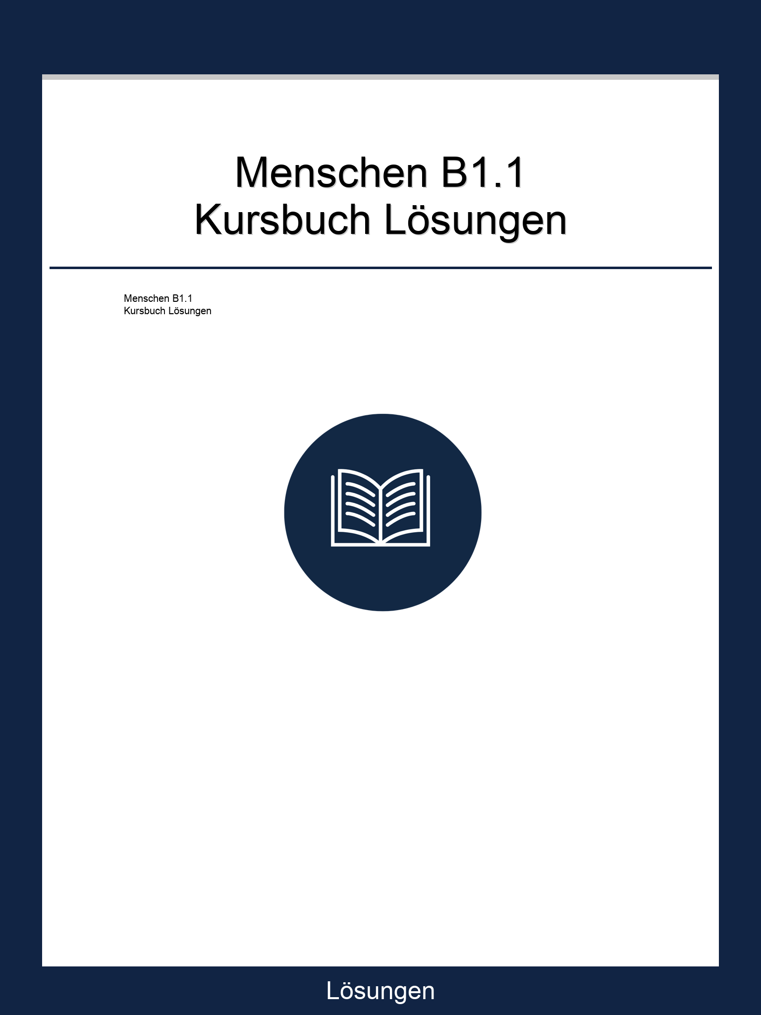 Menschen B1.1 Kursbuch Lösungen