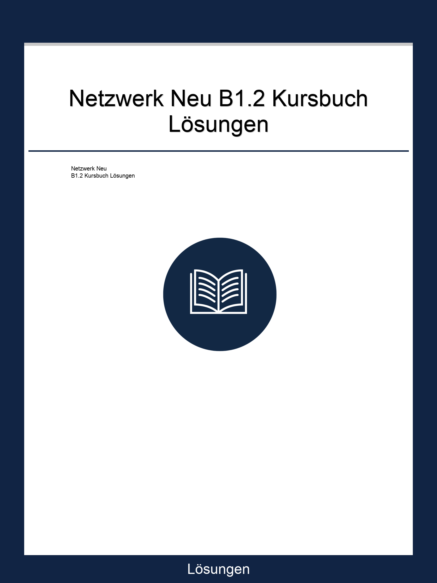 Netzwerk Neu B1.2 Kursbuch Lösungen PDF