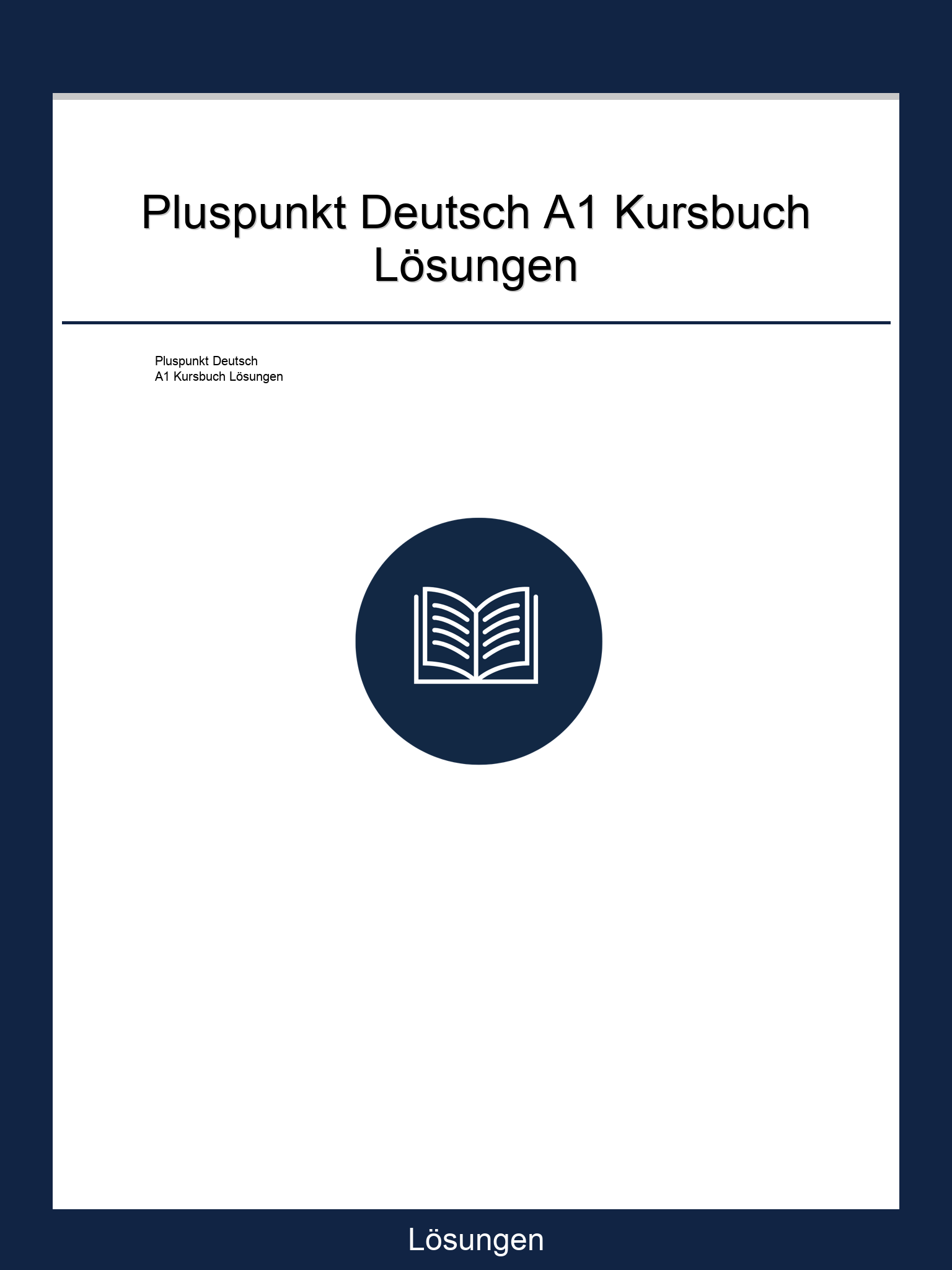 Pluspunkt Deutsch A1 Kursbuch Lösungen PDF